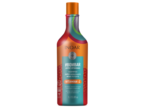 Inoar Bombar Super Vitamins Shampoo - šampūnas praturtintas vitaminais 1000ml Inoar Bombar Super Vitamins Shampoo - šampūnas praturtintas vitaminais 1000ml